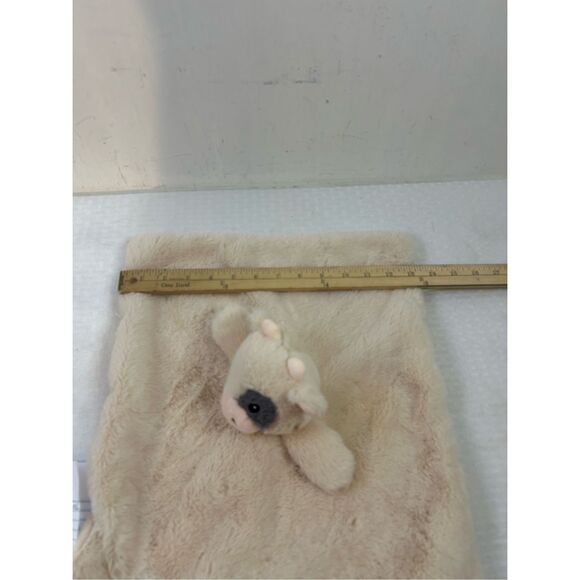 Linz baby soft blanket farm cow plush head rattle cream color 13"x16" replacemen - Picture 6 of 7